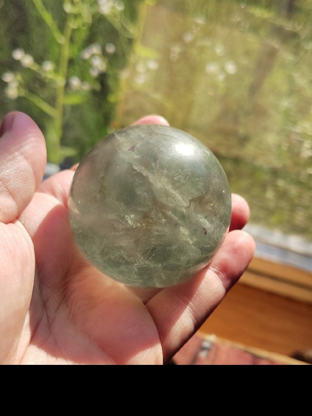 Green Fluorite Crystal Sphere